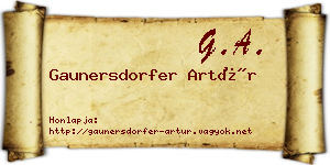 Gaunersdorfer Artúr névjegykártya